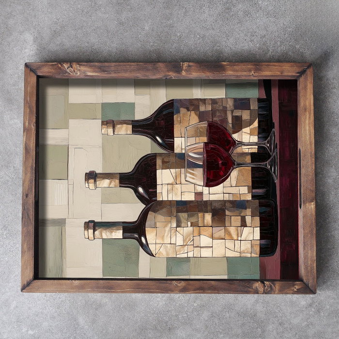 Aberto Design REF048 Bandeja de Madera Maciza 48 x 38 x 4 cm